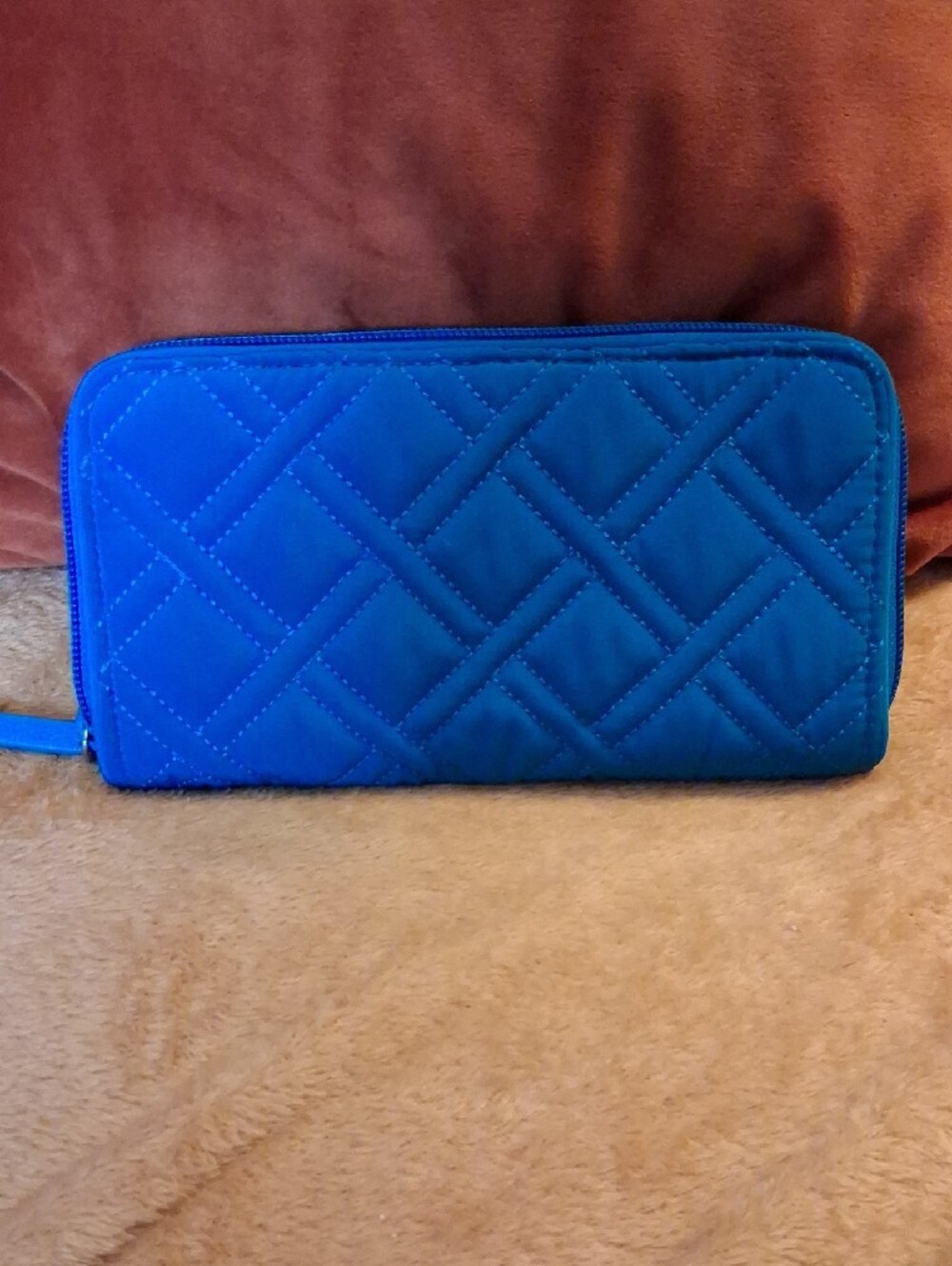 Vera Bradley Quilted Zip Wallet - Bright Blue - Picture 2 of 4
